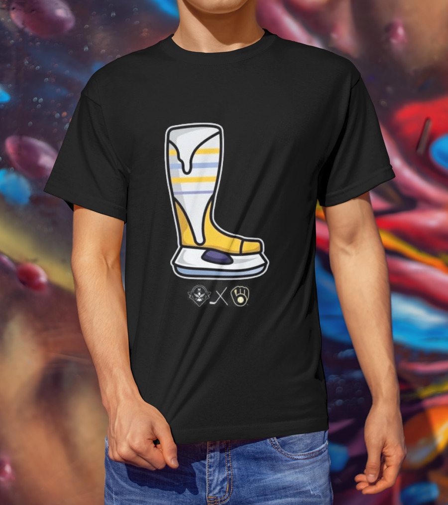 Milwaukee Brewers X Admirals Special Skate Boot Icon With Brewers T-Shirt