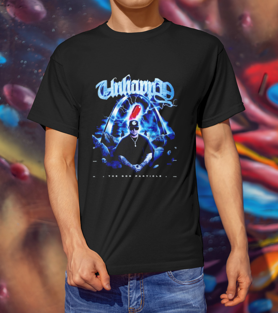 Unhappy The God Particle With Red Pill And Arched Sky T-Shirt