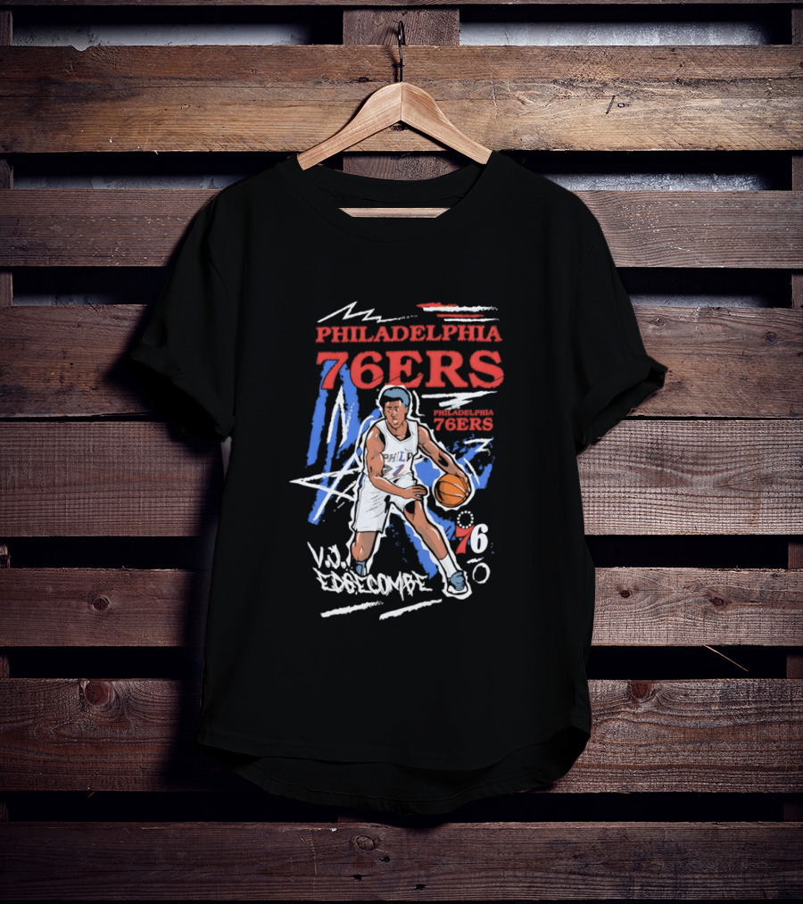 Philadelphia 76ers VJ Edgecombe NBA Player Cartoon 76 T-Shirt