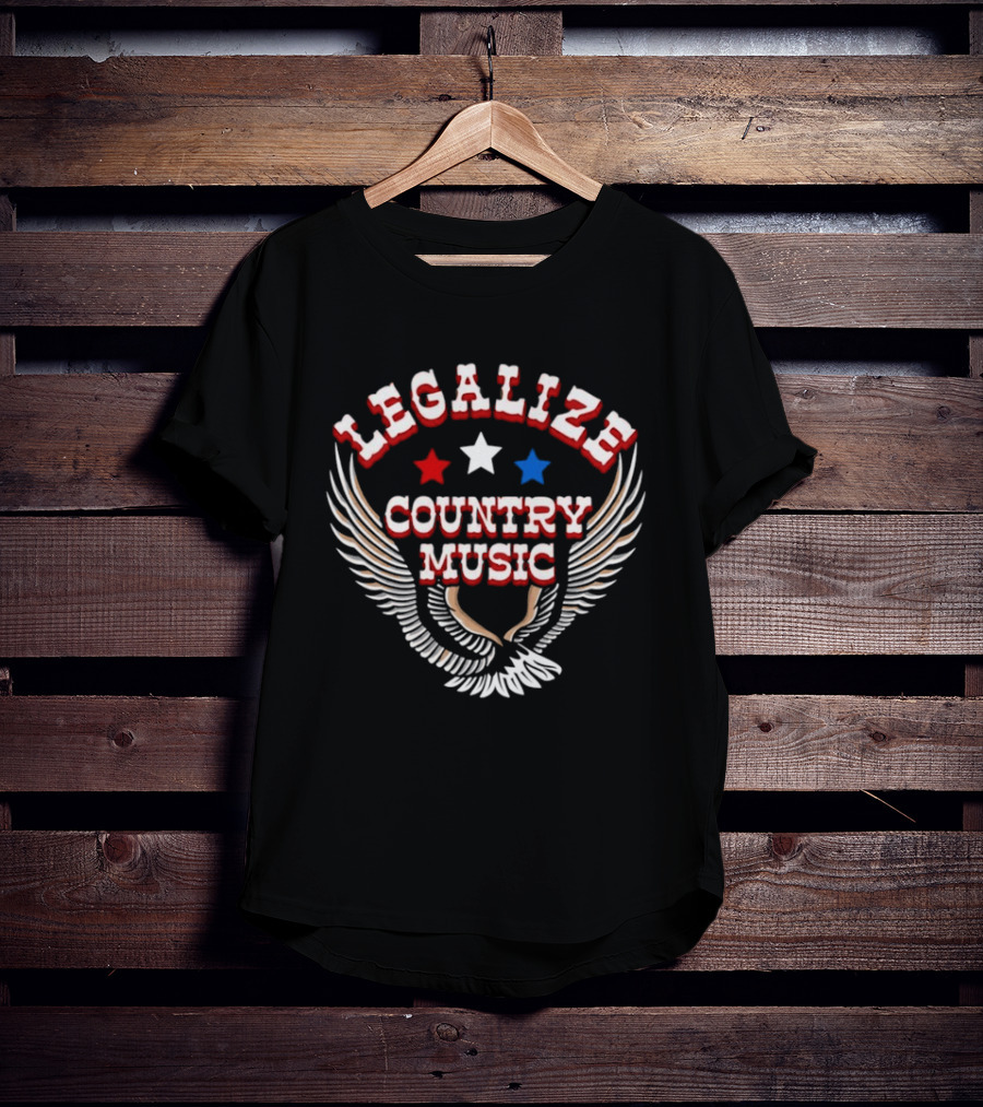 Legalize Country Music Patriotic Stars And Winged T-Shirt