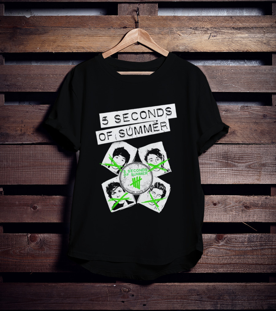 5 Seconds Of Summer 5SOS Green Iconic Faces Derping Since 2011 T-Shirt