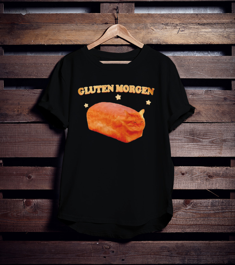 Gluten Morgen Funny Cat Bread Meme Star T-Shirt