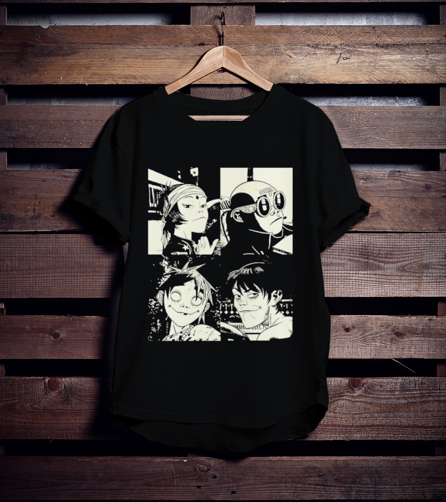 Gorillaz 2D Murdoc Niccals Noodle Russel Hobbs Animation T-Shirt