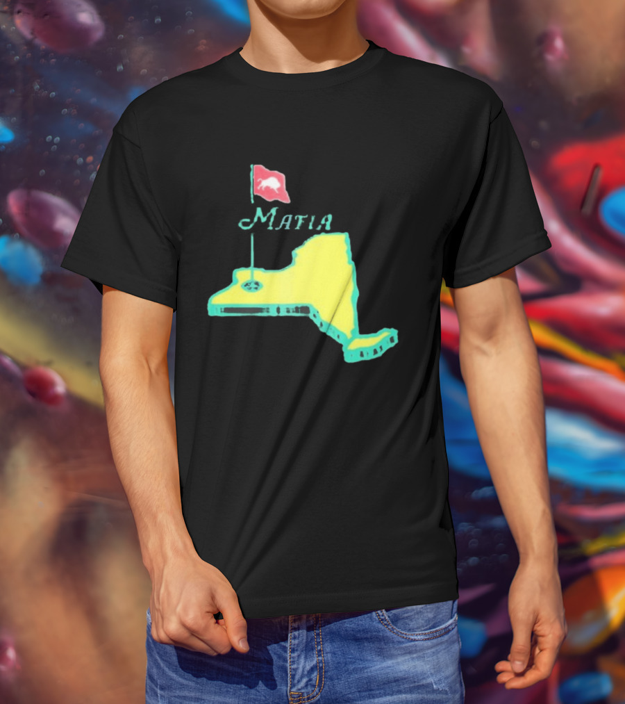 Buffalo Bills Mafia New York Golf Flag Map T-Shirt