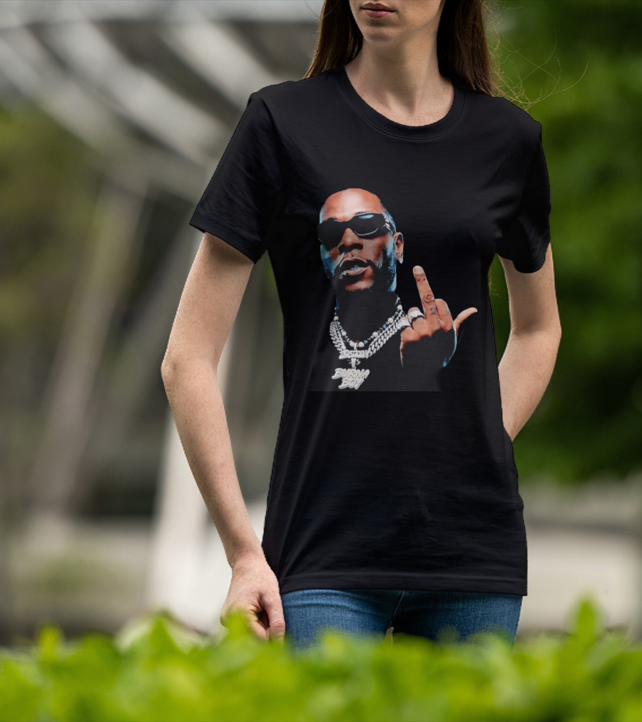 Burna Boy Middle Finger Gesture Bold Jewelry And Sunglasses Look T-Shirt