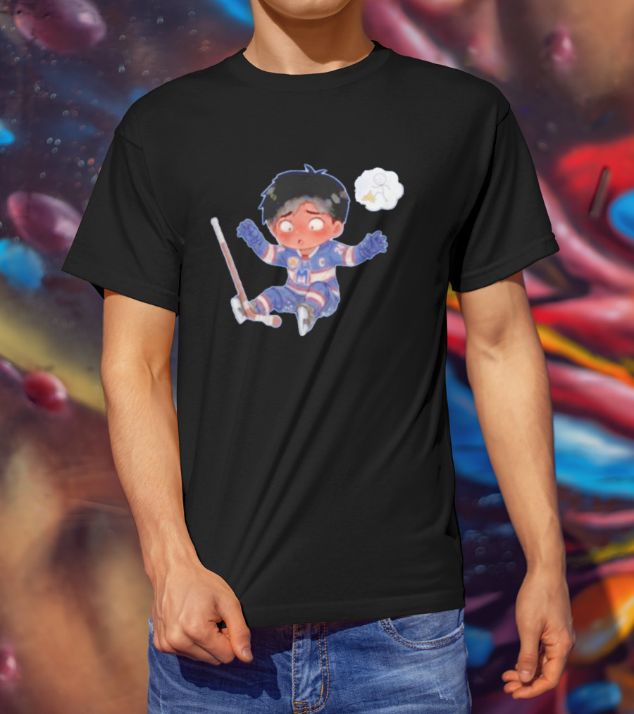 Hollander Chibi Hockey Player Banana Peel Mishap T-Shirt