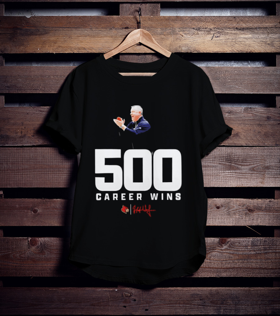 500 Career Wins Coach Jeff Walz Red Cardinals T-Shirt