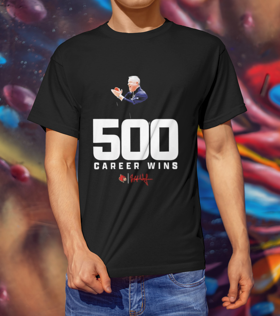 500 Career Wins Coach Jeff Walz Red Cardinals T-Shirt