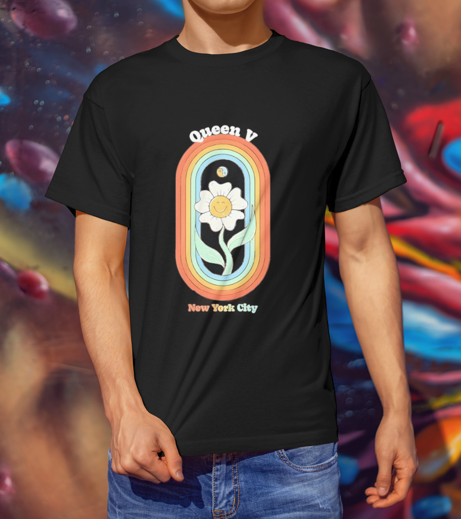 Daisy Rainbow Queen V Yin Yang New York City T-Shirt