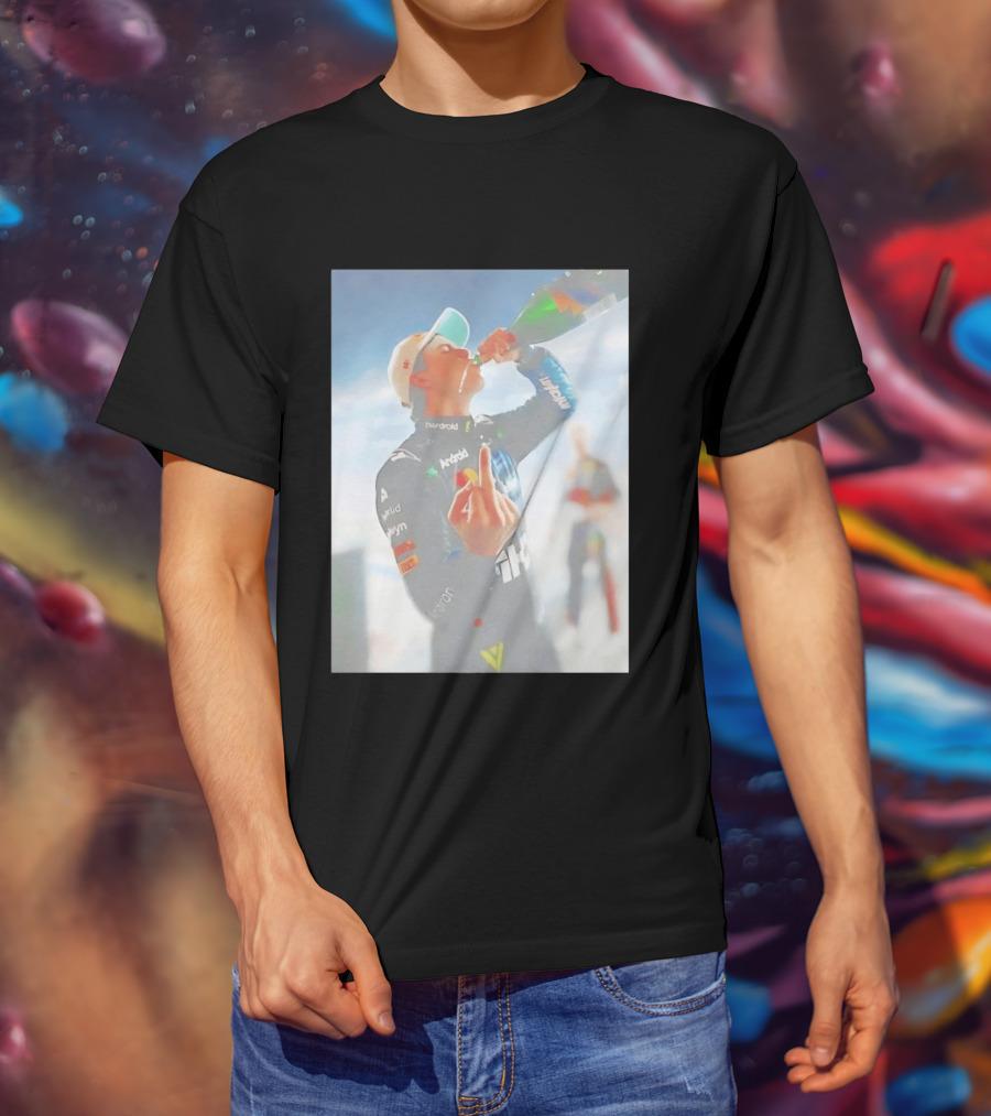 Oscar Piastri 81 Racing Celebration Flipping The Bird Formula One Victory Moment T-Shirt