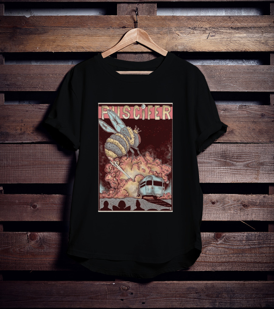 Puscifer Durham Performing Arts Center April 1 2026 Tour With Crowned Bee And Trailer T-Shirt