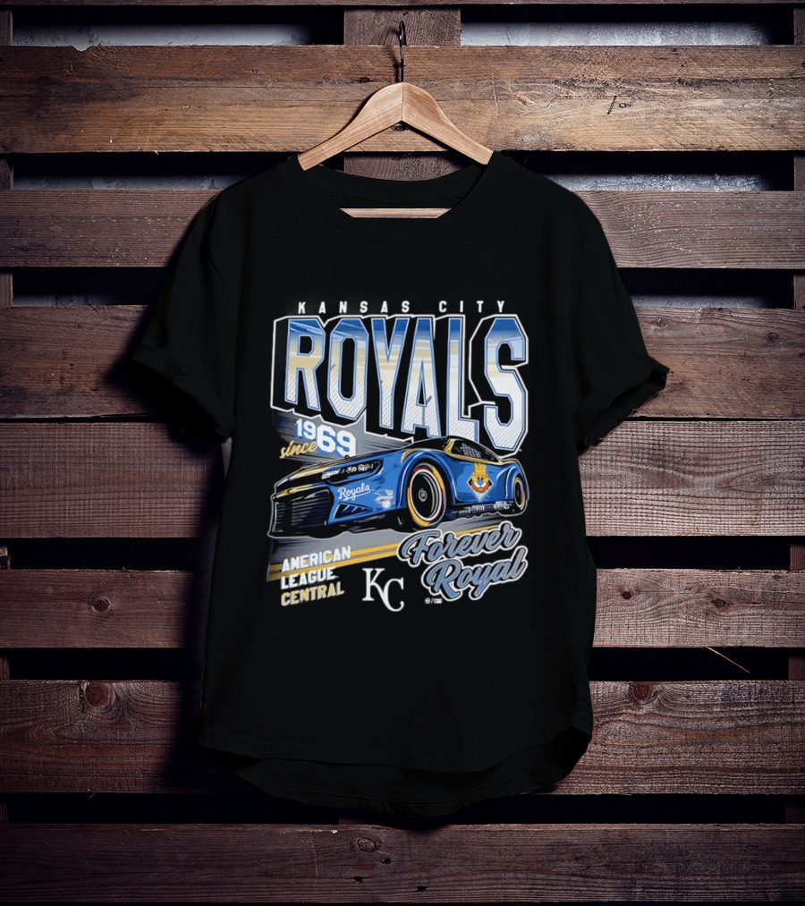 Kansas City Royals American League Central Forever Royal Since 1969 Racing Car T-Shirt