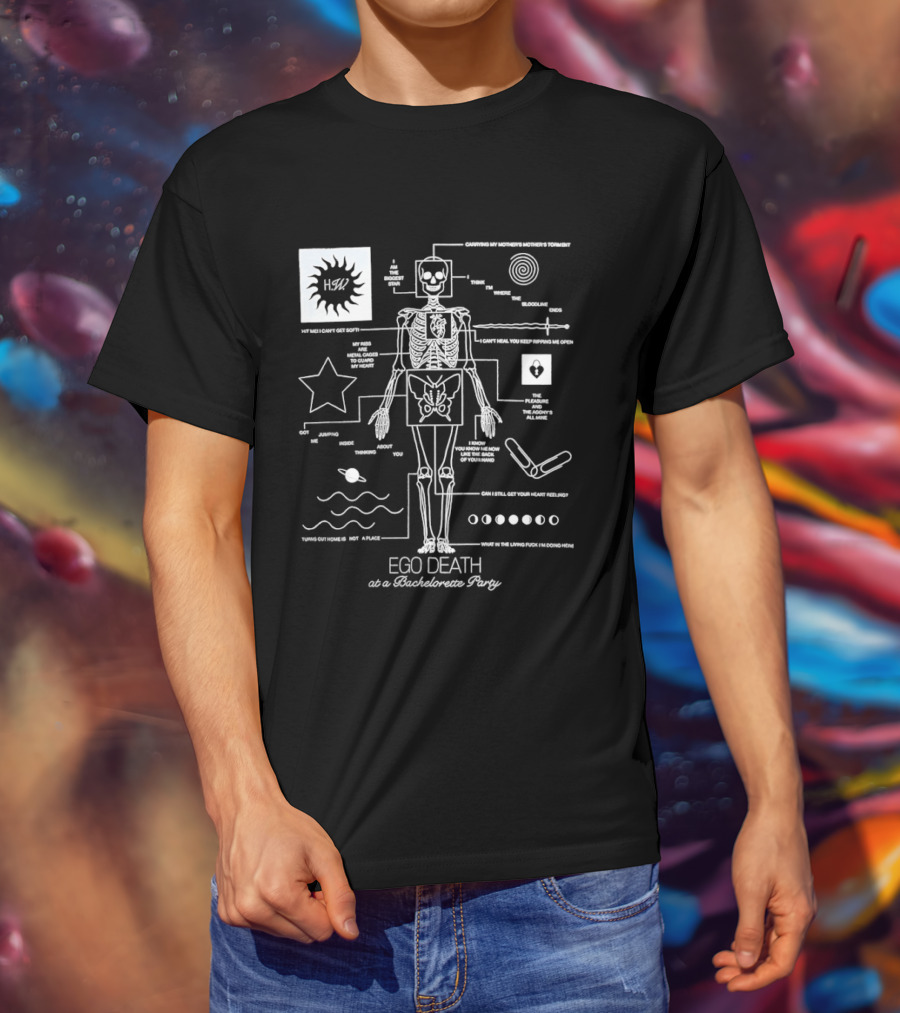 Ego Death Metaphysical Diagram Bachelorette Party Skeleton T-Shirt