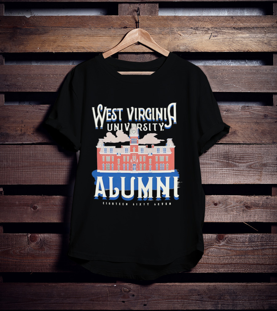 West Virginia University Alumni Eighteen Sixty Seven College Campus Building T-Shirt