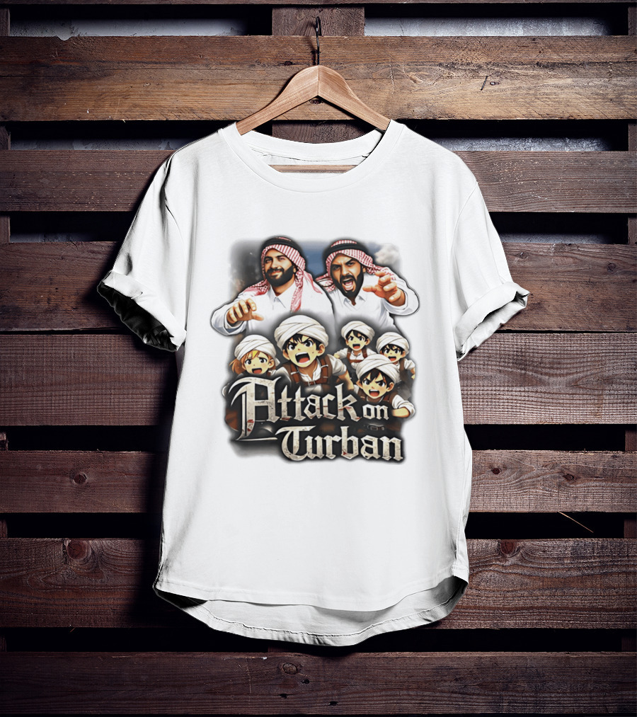 Attack On Turban Anime Characters And Traditional Attire T-Shirt