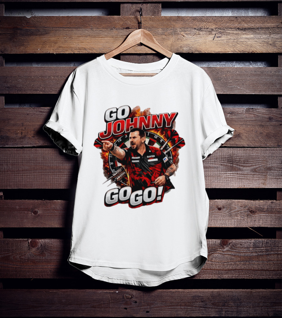Go Johnny Go Go Jonny Clayton Darts Player Action T-Shirt