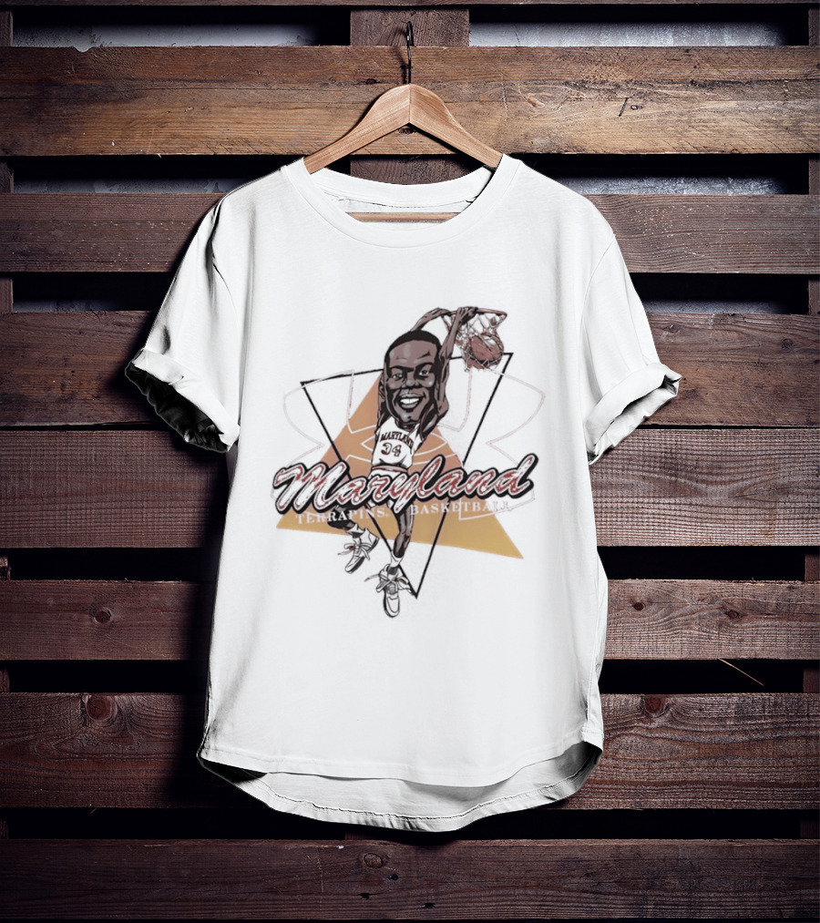 Len Bias 34 Maryland Dunking Cartoon T-Shirt
