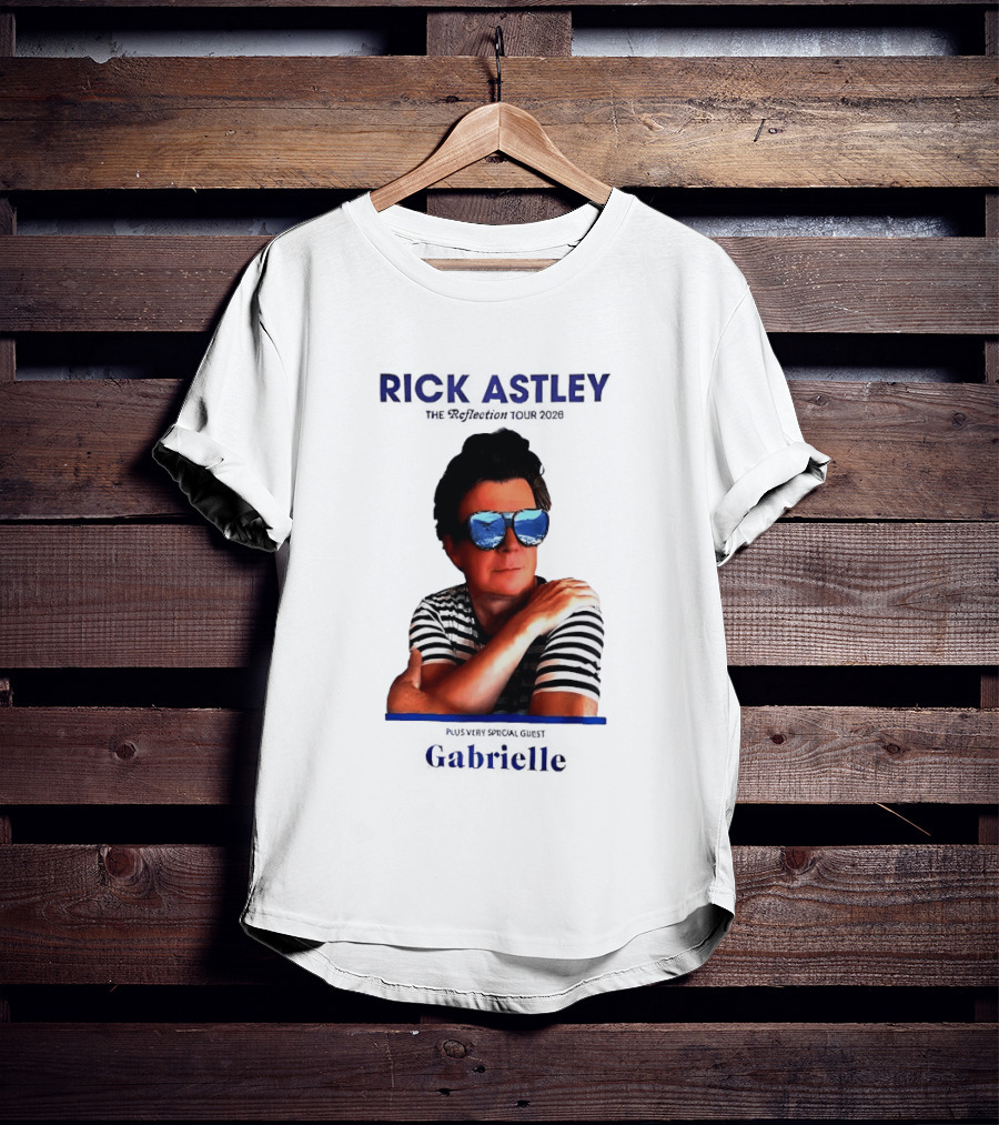 Rick Astley Tour 2026 Reflection Cool Shades Stripes T-Shirt