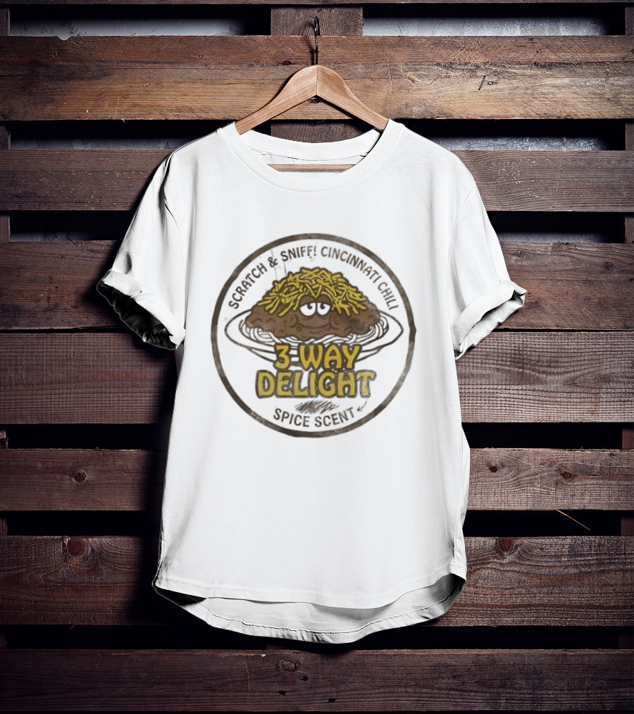 Scratch And Sniff Cincinnati Chili 3 Way Delight Spice Scent T-Shirt