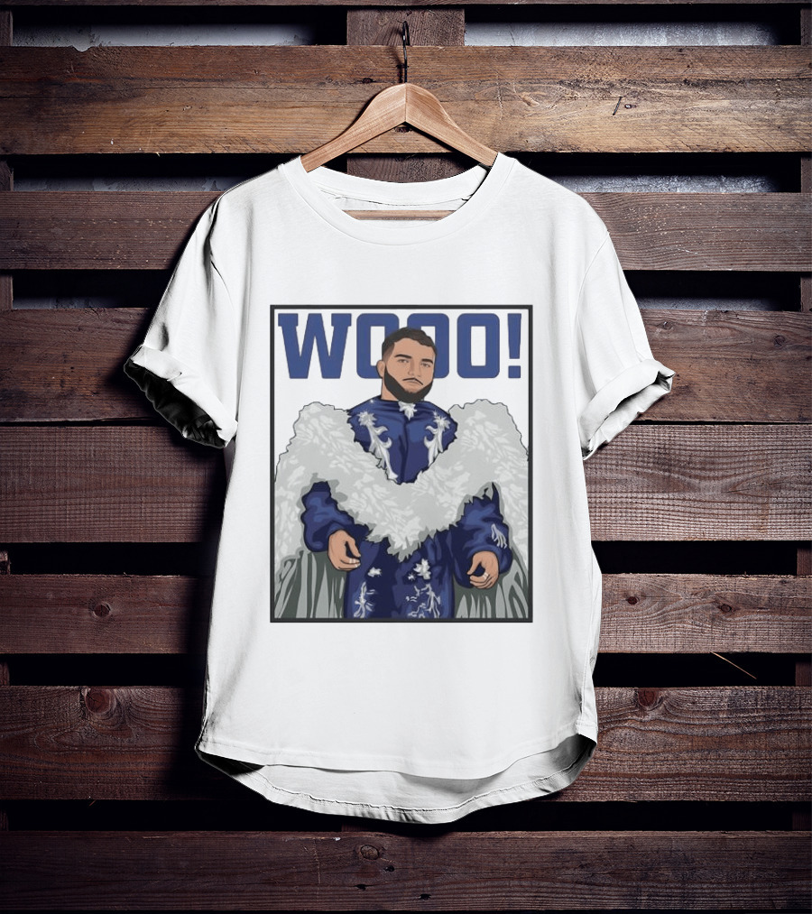Wooo Skatt Flair New York Giants Iconic Blue Robe T-Shirt
