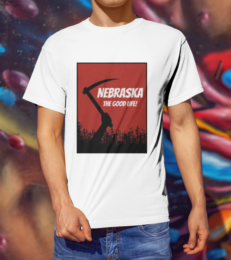 Nebraska The Good Life Hand With Sickle And Crop T-Shirt