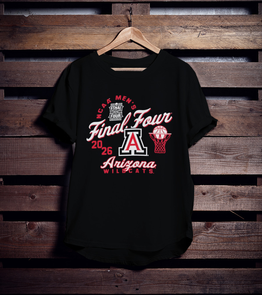 2026 NCAA Men's Final Four Arizona Wildcats Basketball A Logo Basketball Hoop T-Shirt