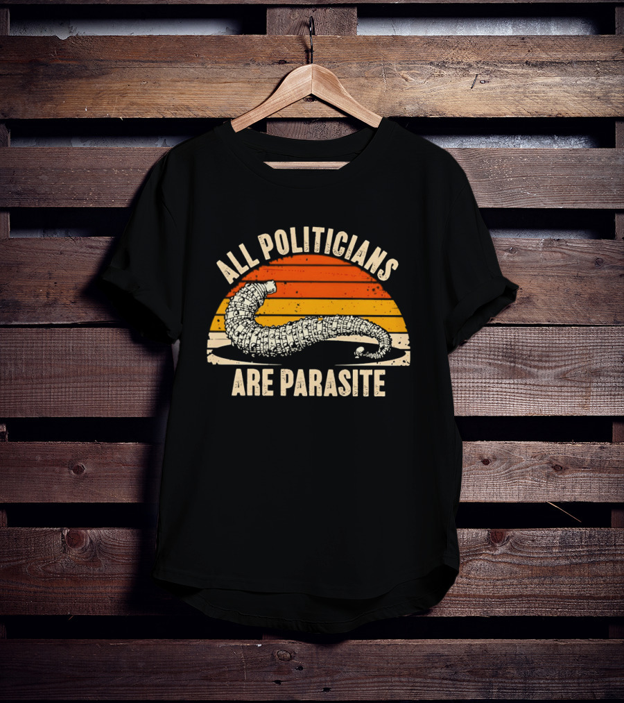 All Politicians Are Parasite Retro Sunset T-Shirt