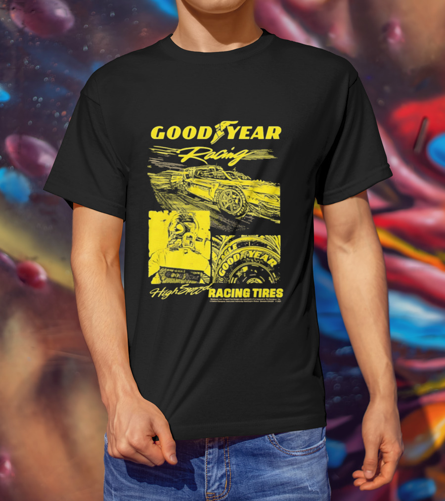 Goodyear Racing High Speed Racing Tires Panels T-Shirt