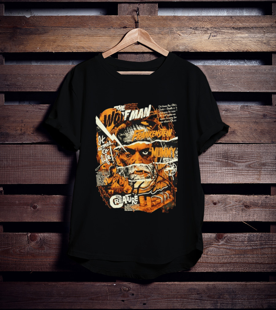 The Wolfman Frankenstein Mummy Creature It Comes To Life T-Shirt