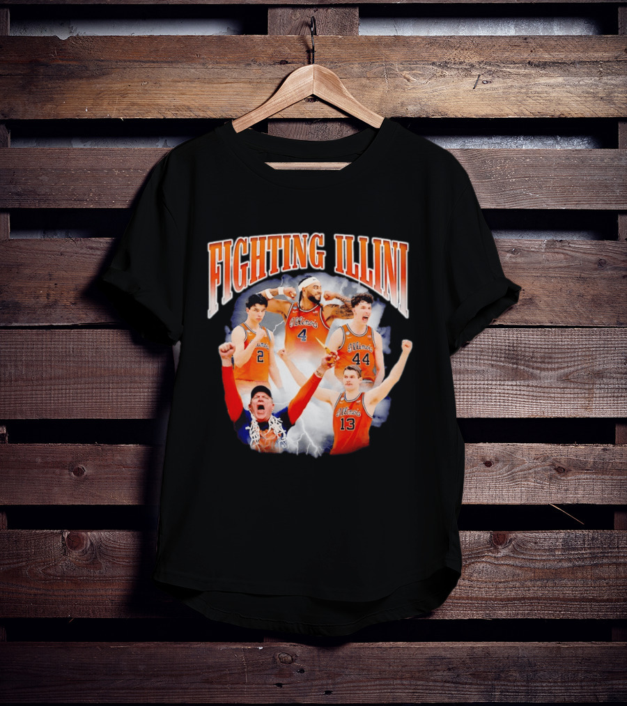Fighting Illini Brad Underwood Illinois Basketball Team Players T-Shirt
