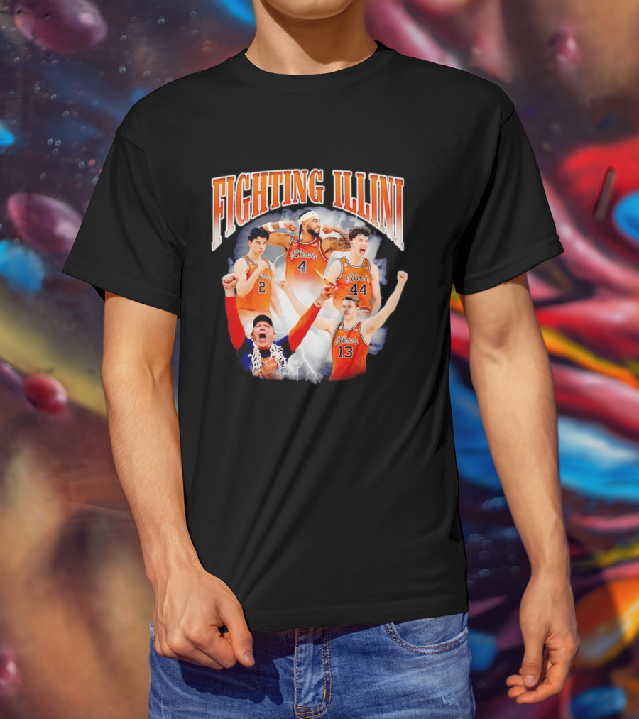 Fighting Illini Brad Underwood Illinois Basketball Team Players T-Shirt
