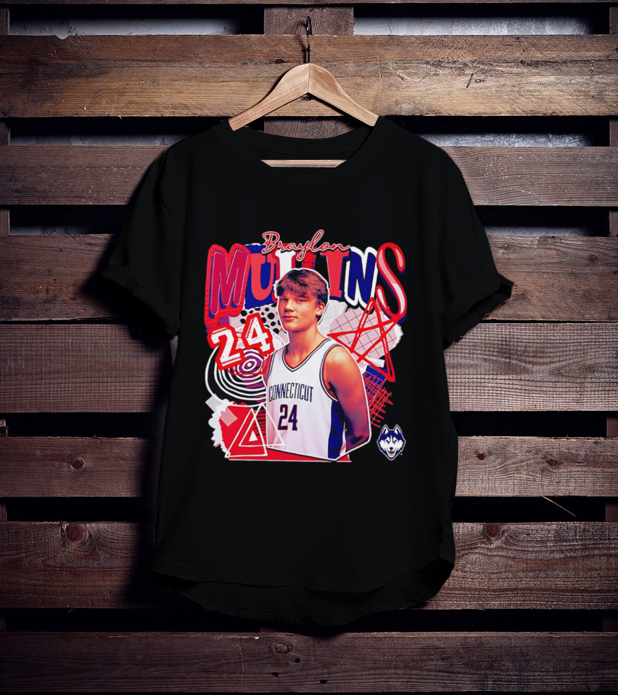 Braylon Mullins Connecticut Basketball 24 NCAA Collage Comfort T-Shirt