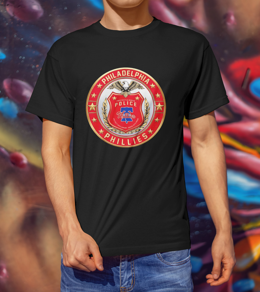 Philadelphia Phillies Police Badge Protect Serve Honor Pride T-Shirt