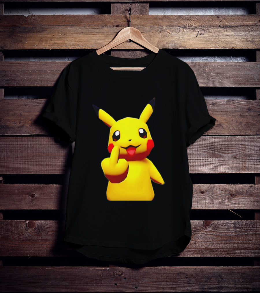 Pikachu Pokémon Middle Finger Gesture T-Shirt