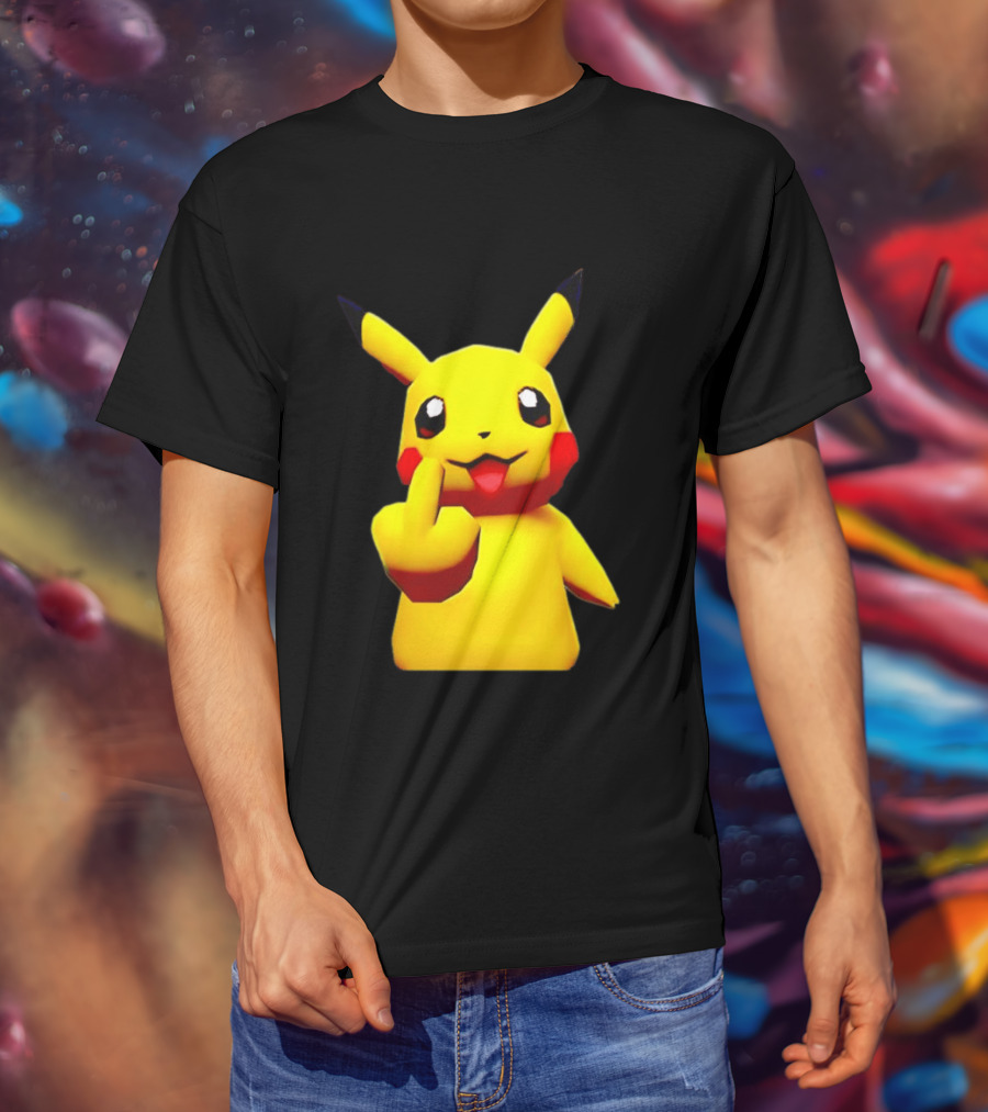 Pikachu Pokémon Middle Finger Gesture T-Shirt