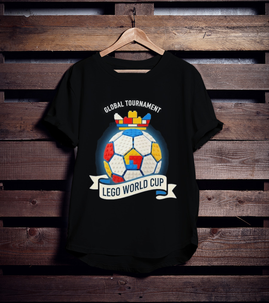 Global Tournament Lego World Cup Soccer Ball Block Crown T-Shirt