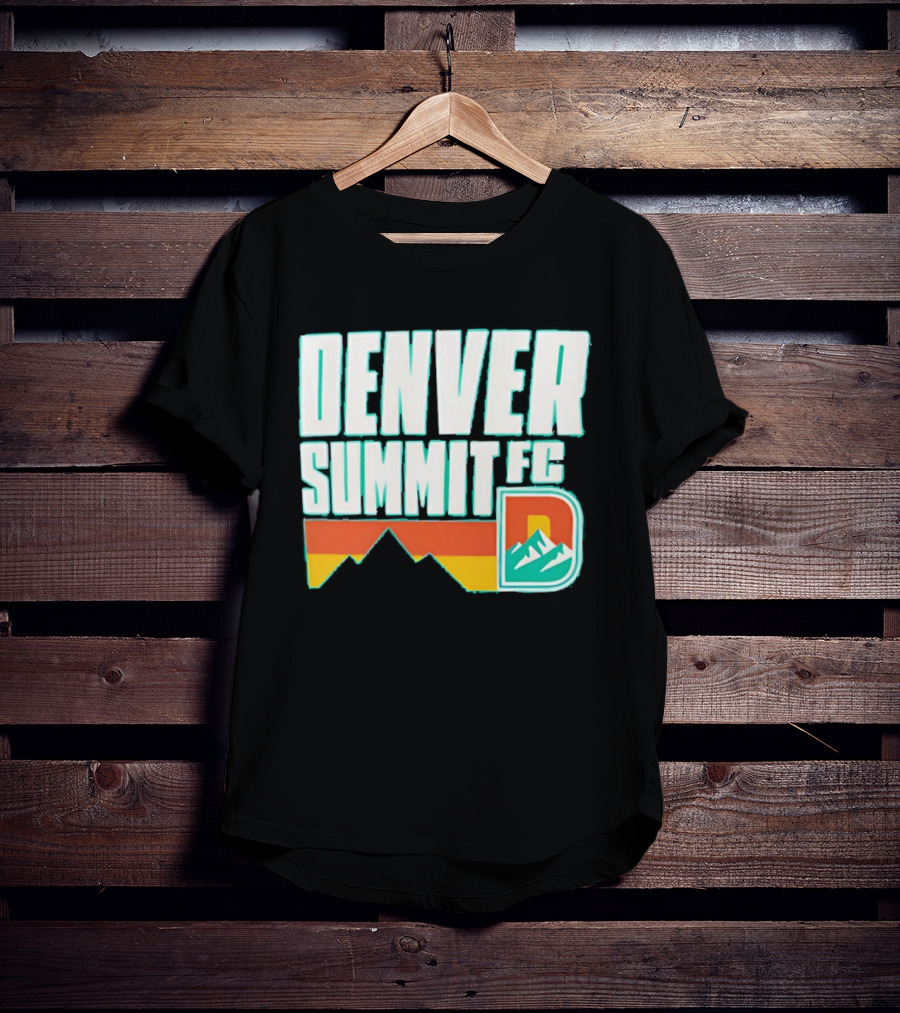 Denver Summit FC Mountains D Emblem Olive Wordmark T-Shirt