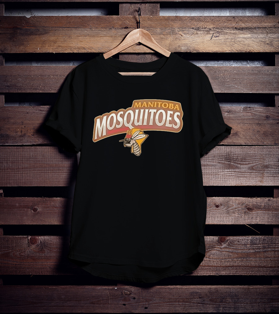 Manitoba Mosquitoes Cartoon Insect With Helmet T-Shirt