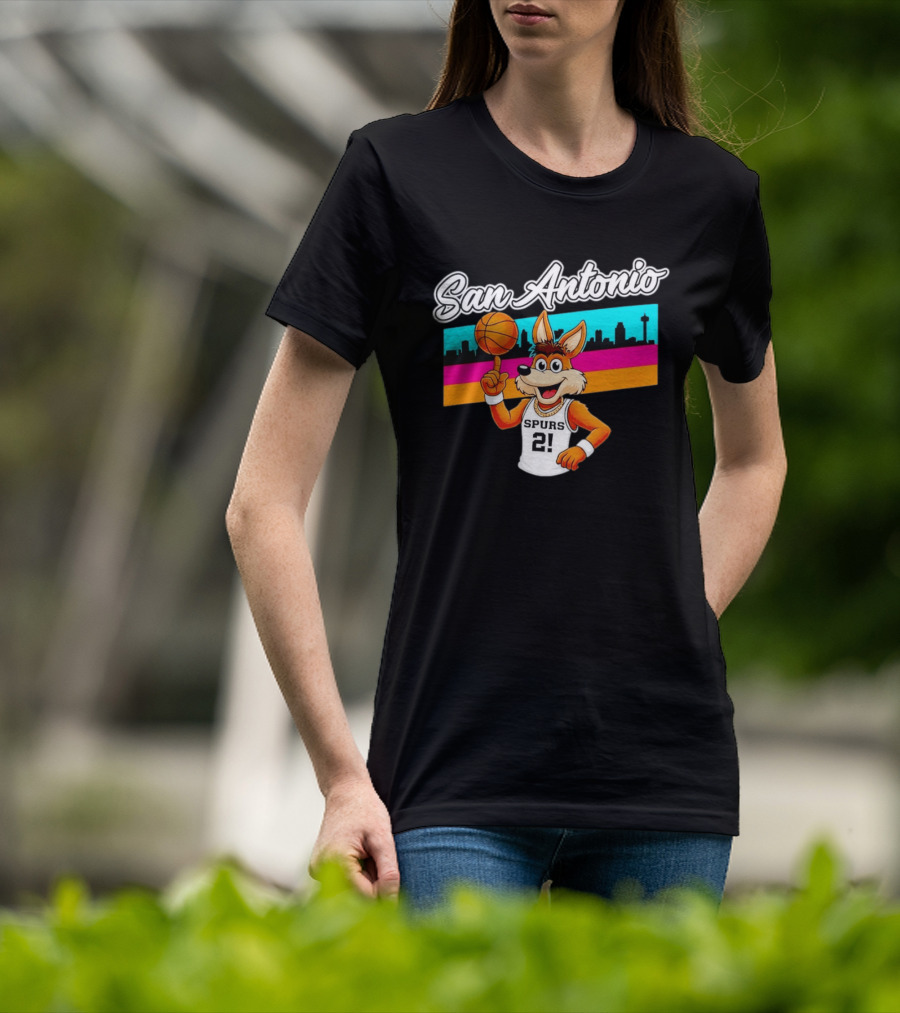 San Antonio Coyote Spurs Basketball Skyline 21 T-Shirt