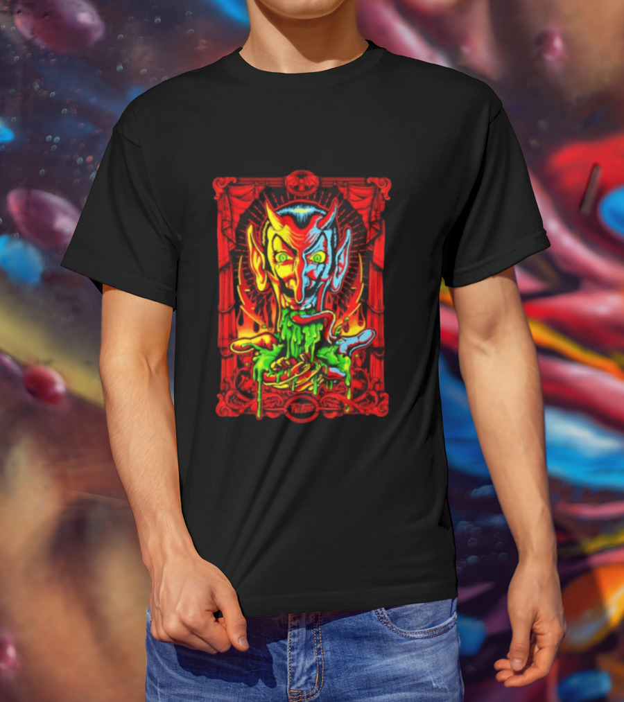Satan's Puke Black Devil Evil Clown Neon Horror T-Shirt