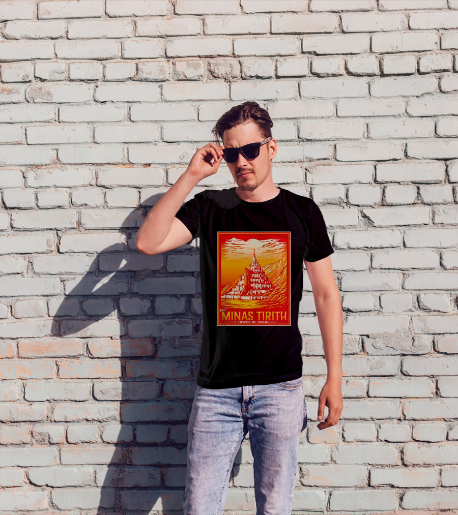 Visit Minas Tirith Tower Of Guard Fantasy Travel Middle Earth T-Shirt