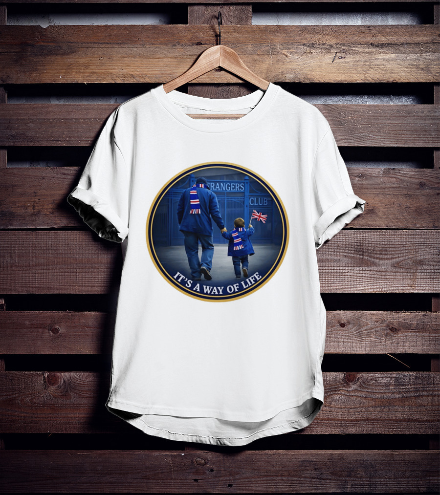Rangers FC It's A Way Of Life Union Jack Flag Fans T-Shirt