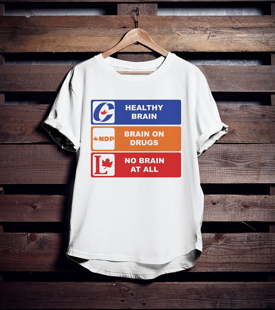 Healthy Brain Brain On Drugs No Brain At All Political Labels T-Shirt