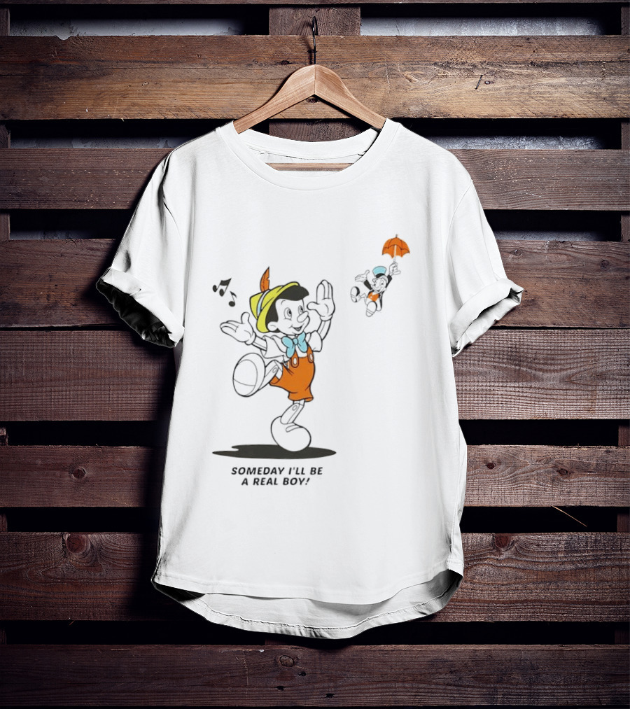 Disney Someday I'll Be A Real Boy Mickey Mouse Pinocchio T-Shirt