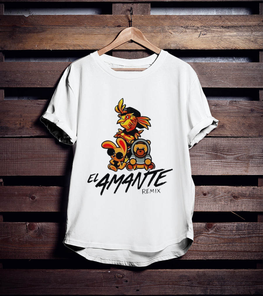 El Amante Remix Cartoon Characters T-Shirt