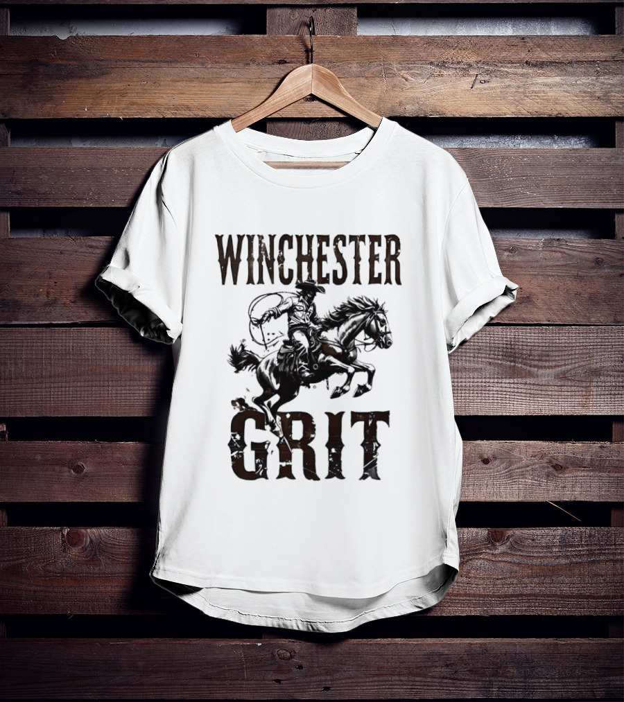 Winchester Grit Cowboys Horses Western Rider T-Shirt