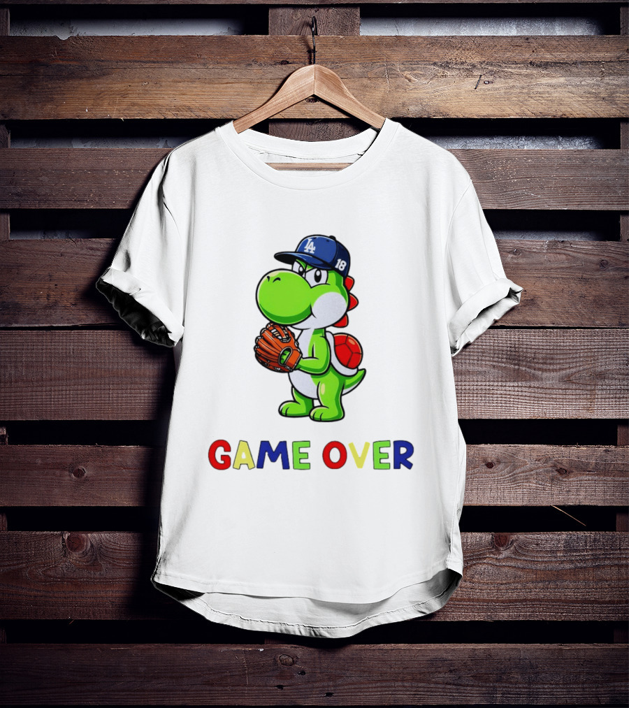 Yoshinobu Yoshi Super Mario LA Dodgers Baseball Game Over T-Shirt