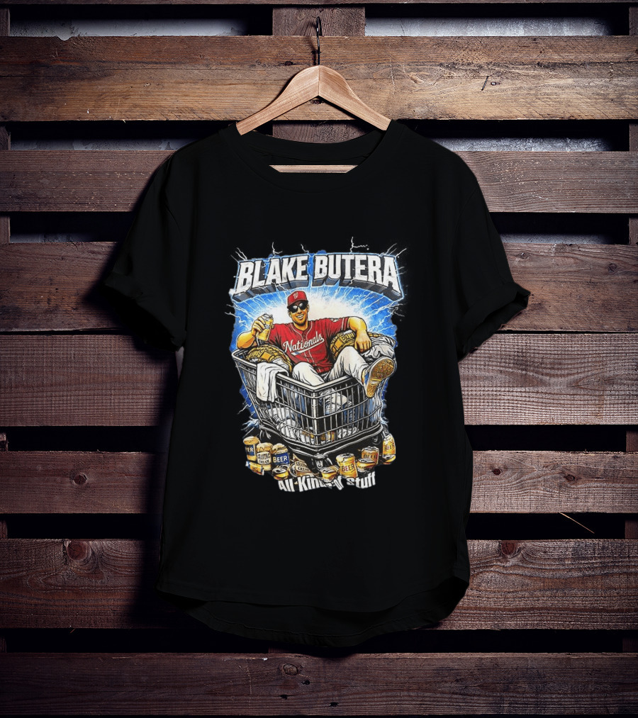 Blake Butera Nationals All Kinds Of Stuff Beer Cans Shopping Cart T-Shirt