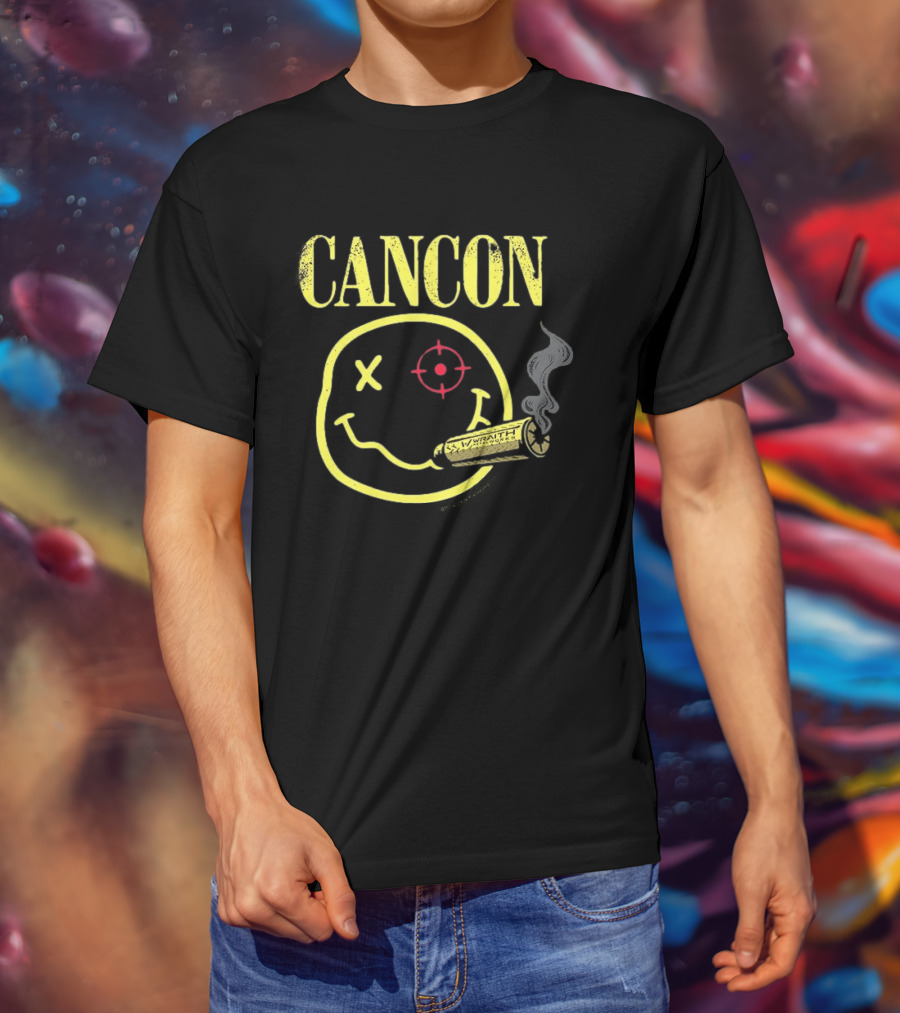 CANCON Smiley Wraithworks Target Smoking Round T-Shirt