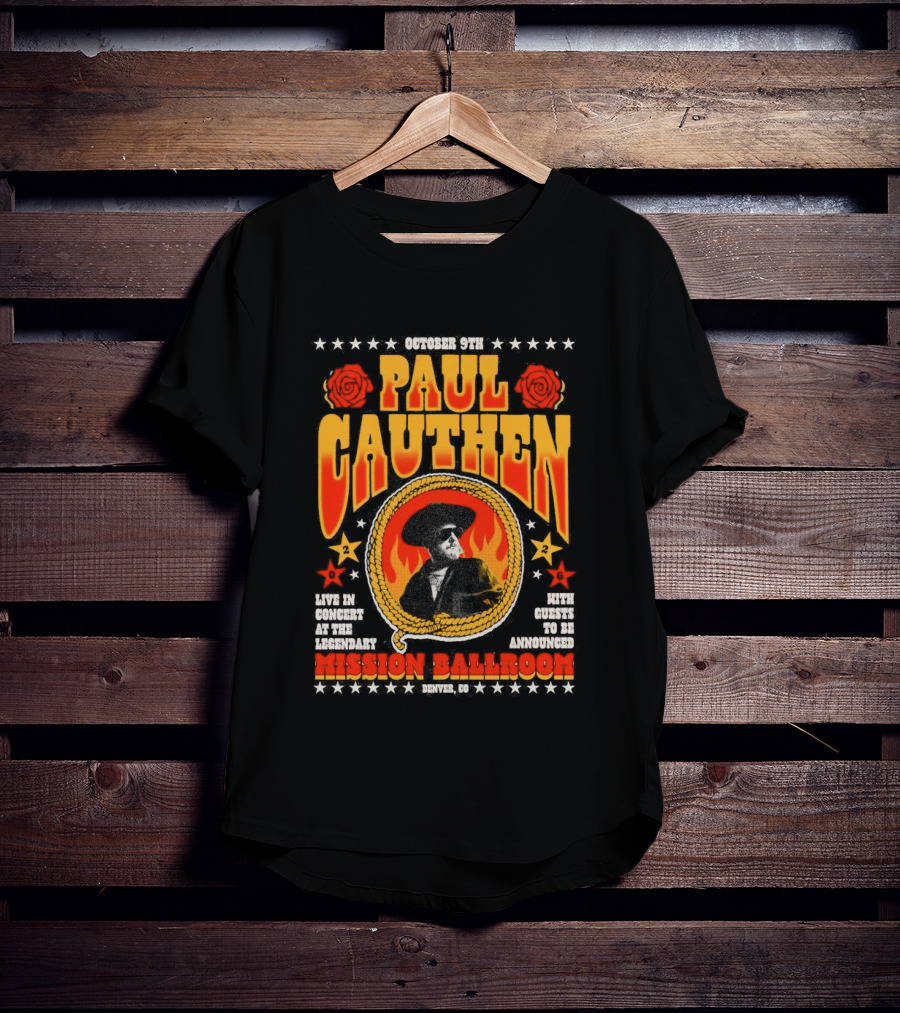 Performing Live Paul Cauthen October 9 2026 Mission Ballroom Denver Star T-Shirt